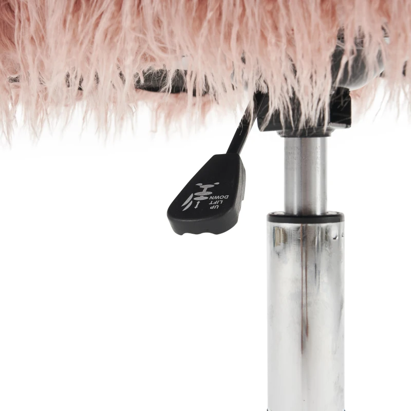 Sedia Girevole da Ufficio Ergonomica per Trucco o Studio con Altezza Regolabile, Sedia da scrivania in Metallo,Rosa