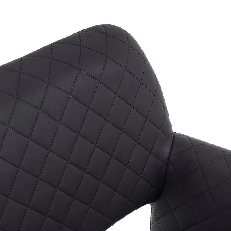 Set di 2 Sedie da pranzo ergonomiche in similpelle con gambe in metallo, Nero