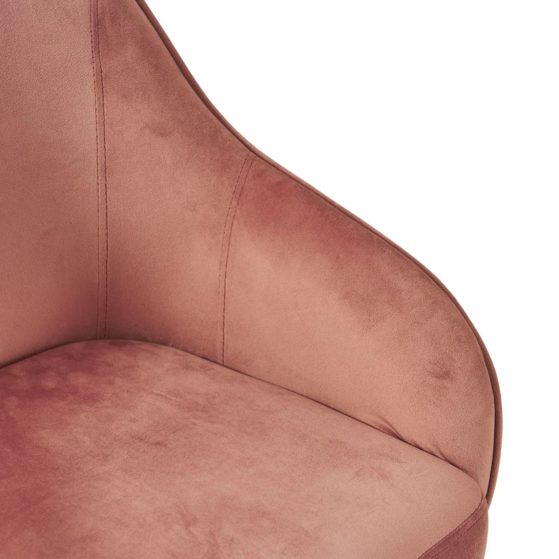 Scaun din catifea reglabil și rotativ pentru birou și casă, Roz