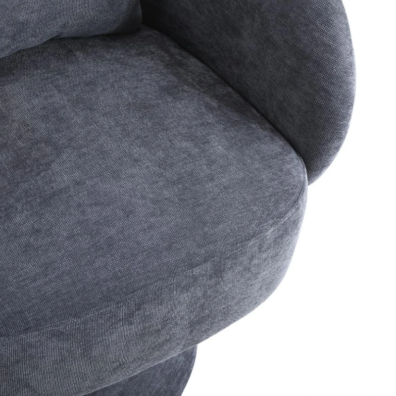 Scaune rotative moderne pentru living și dormitor, rotative la 360°, pernă confortabilă, Gri