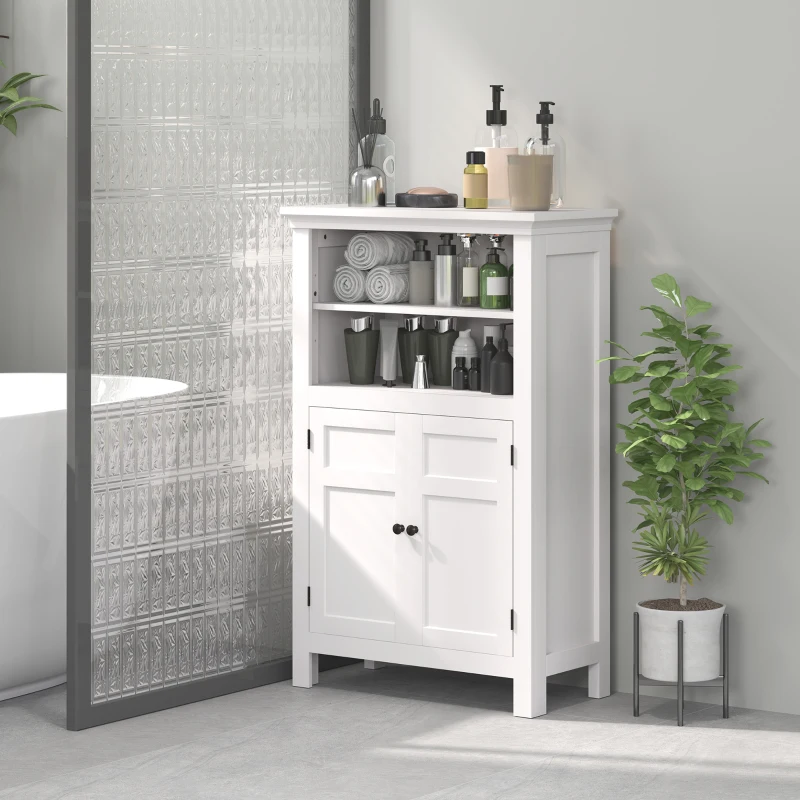 HOMCOM Multi-Storage Modern Bathroom Cabinet - White