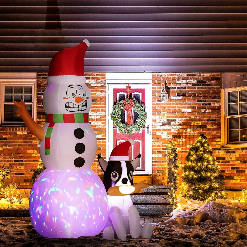 Outsunny 6.2ft Inflatable Santa with Dog Decoration