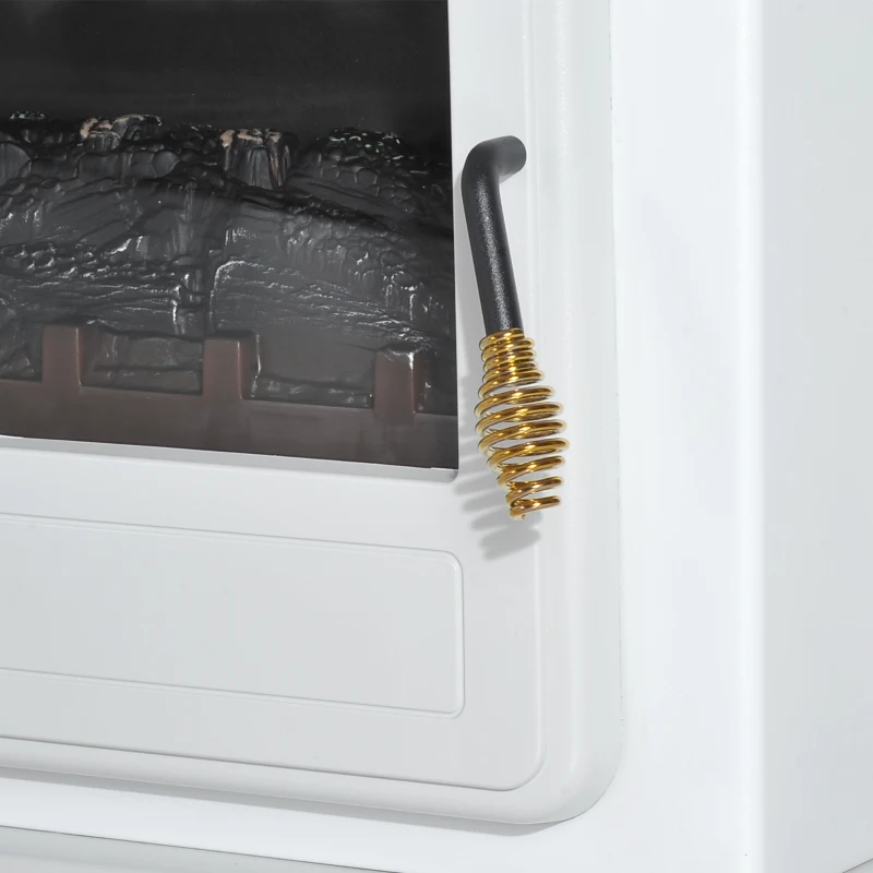 HOMCOM Camino Elettrico con Effetto Fiamma Regolabile Potenza 925W/1850W 51 × 31 × 56cm Bianco