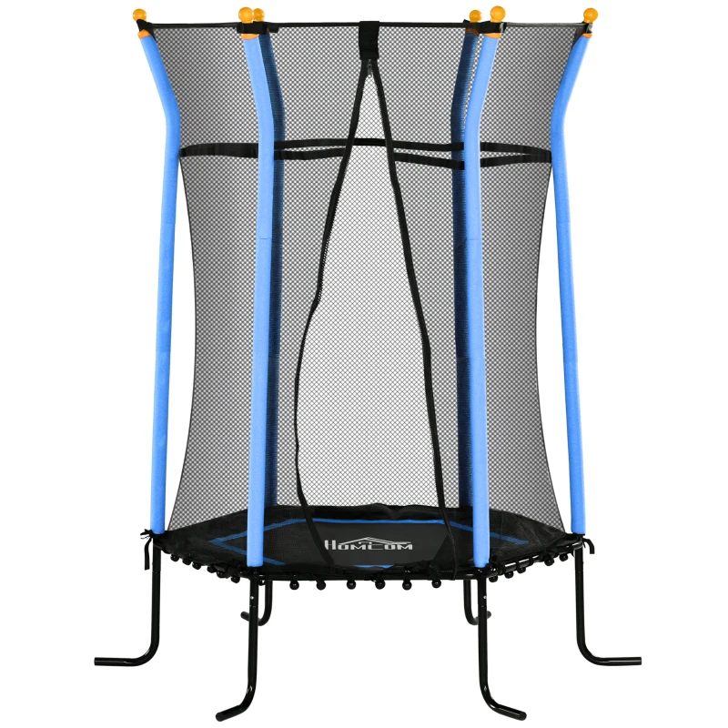 HOMCOM Kids Trampoline Mini Bouncer with Enclosure Safety Net For Ages 3-10 Years - Blue