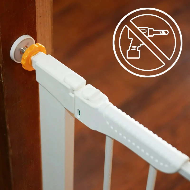 PawHut Cancelletto di Sicurezza per Cani, Fissaggio a Pressione Larghezza Regolabile 74-95cm