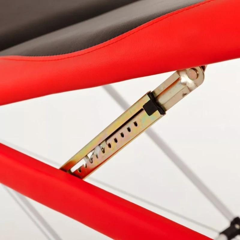 Portable Aluminium Massage Table, 3-Section Foldable Couch Bed with Adjustable Headrest, Arm Support, and Carrying Bag, Black+Red