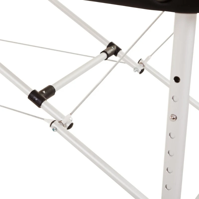 Portable Aluminium Massage Table, 3-Section Foldable Couch Bed with Adjustable Headrest, Arm Support, and Carrying Bag, White