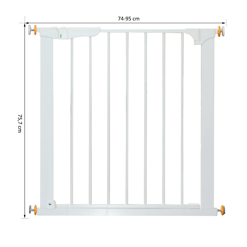 PawHut Cancelletto di Sicurezza per Cani, Fissaggio a Pressione Larghezza Regolabile 74-95cm