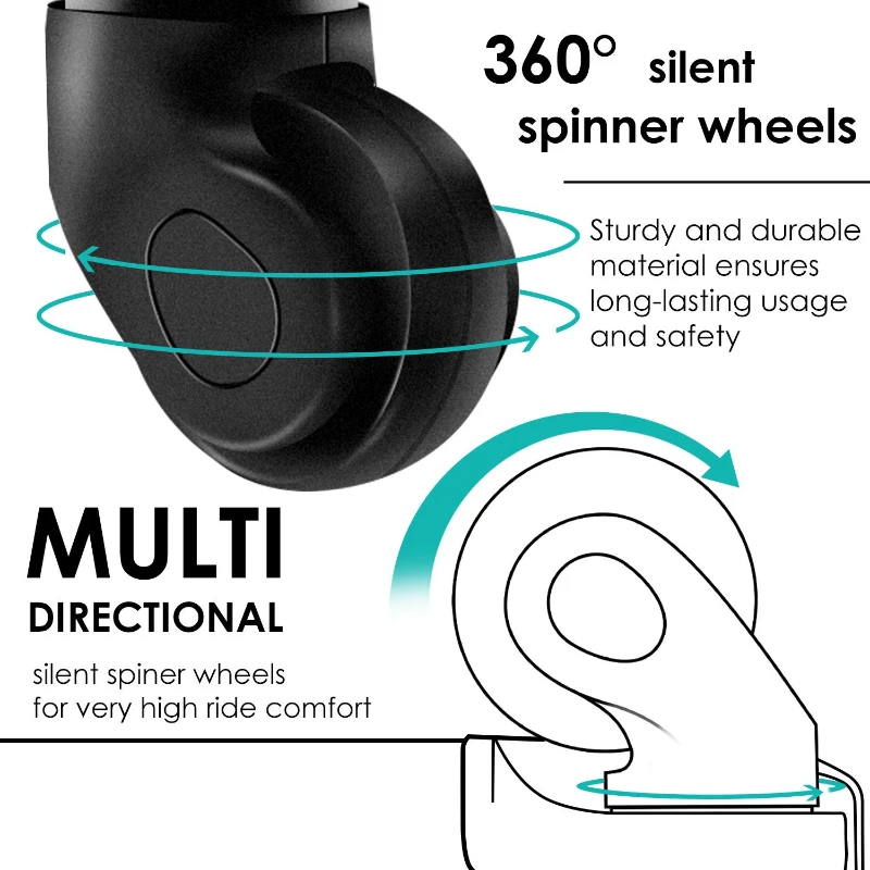 20/24/28 Inch Set of 3 ABS Hard Shell 4-Wheel Travel Luggage with Silent Wheels, Secure Combination Lock, Trolley Suitcase Set, Black