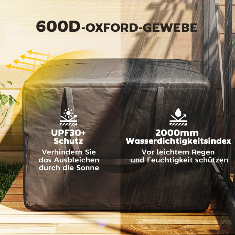 Outsunny 384 L Torba do Przechowywania, Wodoodporna, Torba na Przeprowadzkę z Zamkami i Uchwytami, Czarna