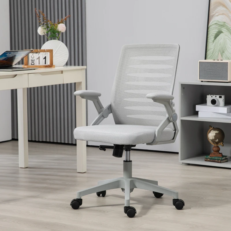 Vinsetto 44-53.5cm Adjustable Height Work Chair, with Mesh Back - Grey