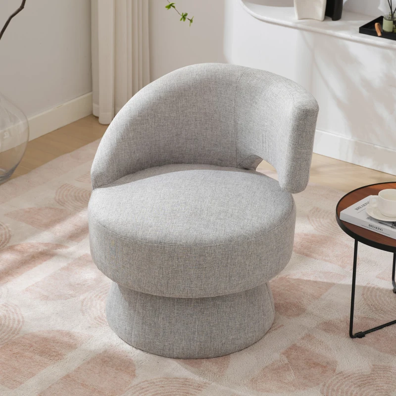 Chaise pivotante confortable avec rotation à 360 degrés, Gris
