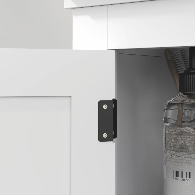 HOMCOM Móvel para Lavatório Pousar Móvel para Lavatório Moderno com Prateleira Ajustável e Portas Magnéticas 60x30x60 cm Branco