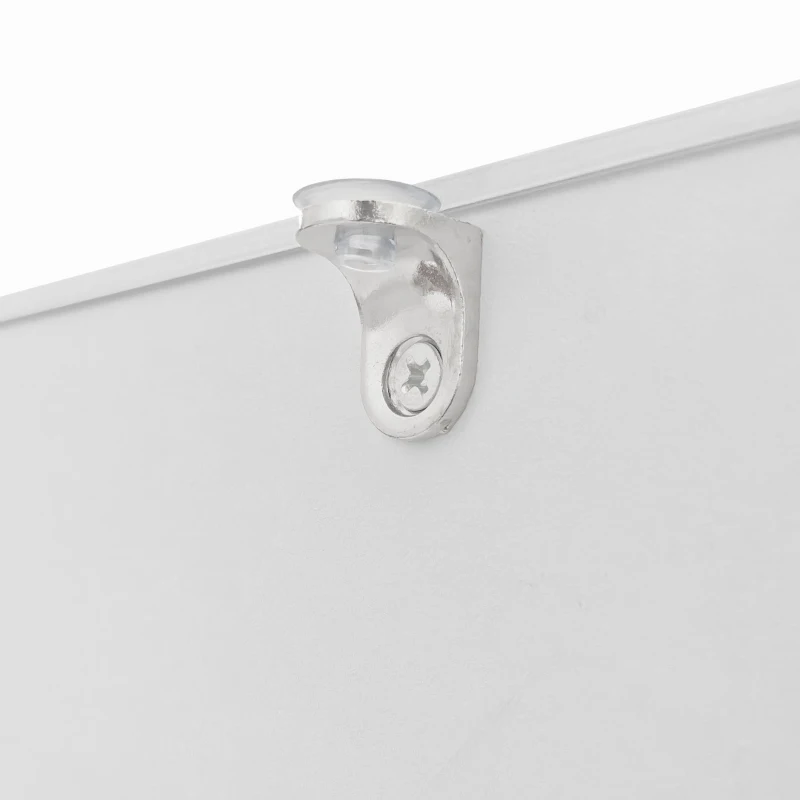 Table basse en finition brillante avec plateau en verre et éclairage LED, style moderne, Blanc