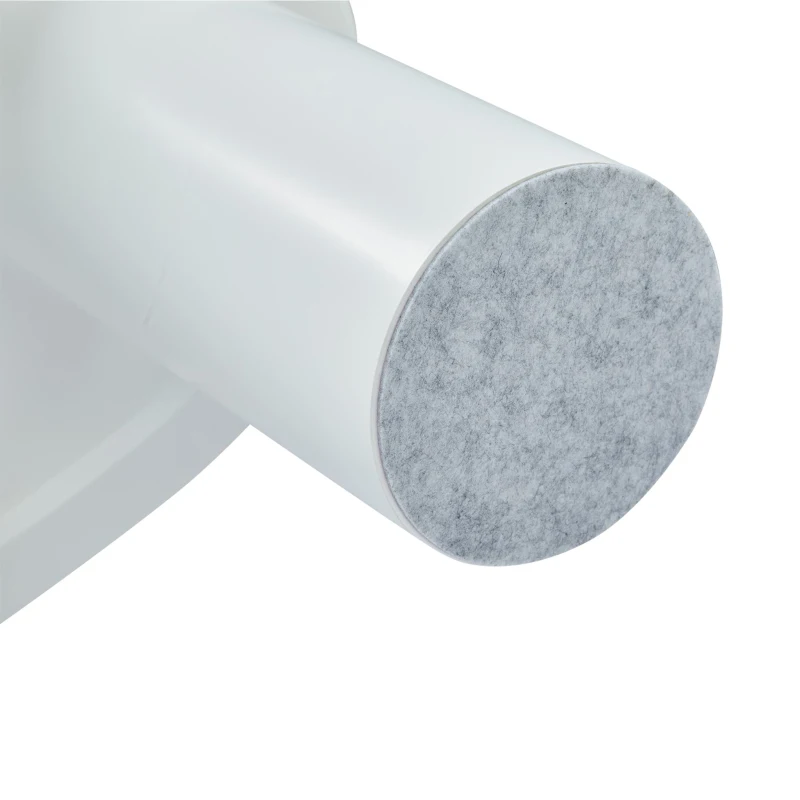 Couchtisch 107 cm Länge MDF modern künstlerischer PVC-Beine mit Filzunterlage für Wohnzimmer Weiß