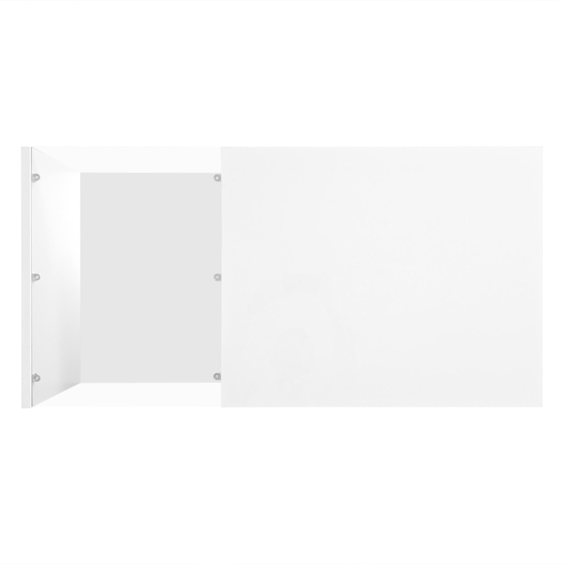 Tavolino Salotto Moderno Lucido con Illuminazione LED, con Piano in Vetro e Cassetto, Resistente ai Graffi, 100x50x32 cm, Bianco