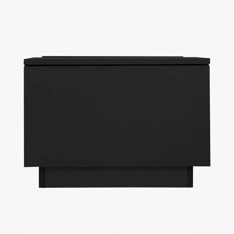 Couchtisch schwarz mit LED-Beleuchtung und Schubladen, App-Steuerung, modern für Wohnzimmer, 100x50cm