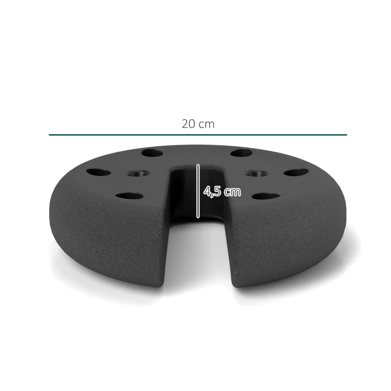 Outsunny 4 x 2,2 kg standvoet voor paviljoen tent gewicht basis zwart Ø20 x 4,5 cm