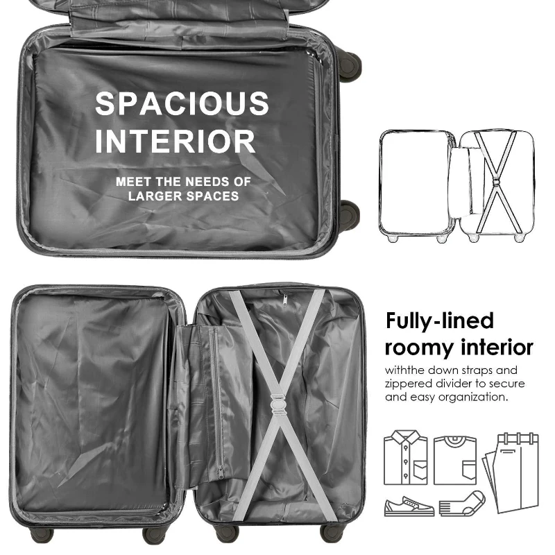 28" 4-Wheel ABS Hard Shell Travel Trolley Suitcase with Telescoping Handle, Luggage with Combination Lock, 52L × 32W × 78H cm, Red