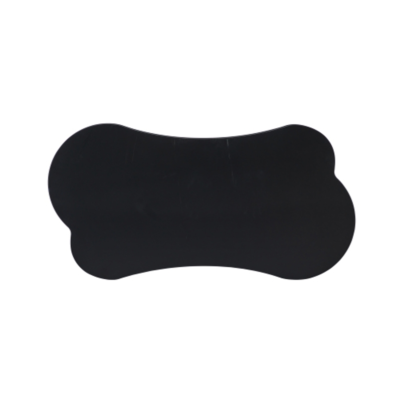 Table basse irrégulière en forme d'os, plateau en MDF et pieds en PVC, avec sous-couche en feutre, Noir