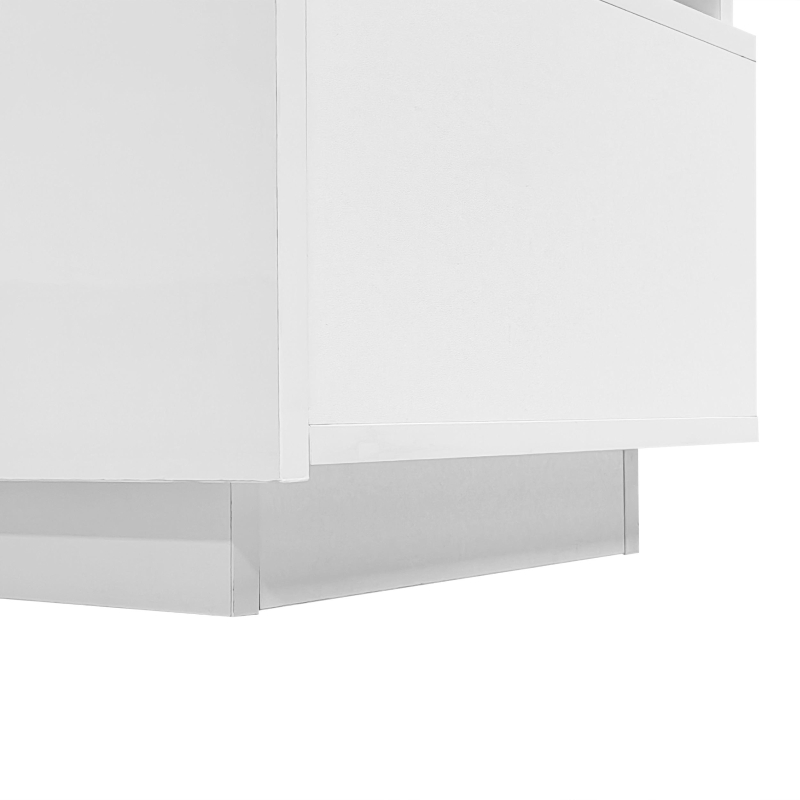 Mobile TV Moderno Lucido con LED a 16 Colori, 3 Cassetti, Apertura Silenziosa e Fluida, 160x39x42 cm, Bianco