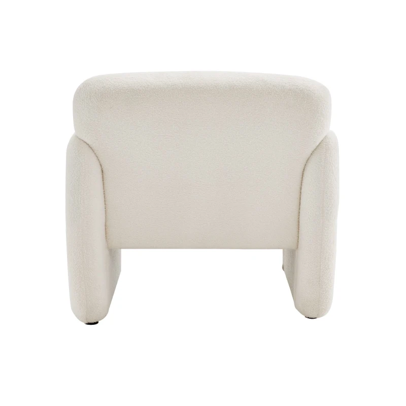 Freizeitstuhl Sessel, Teddy Samt Polsterstuhl, Weiß