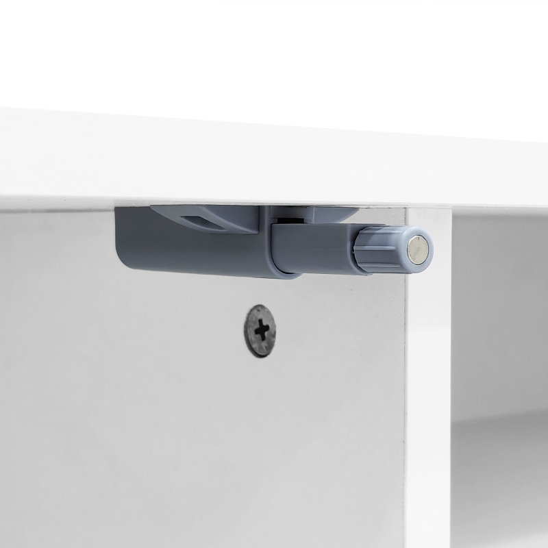 Weißer Rattan-TV-Ständer, geeignet für 90-Zoll-Fernseher, robuste Konstruktion, Weiß