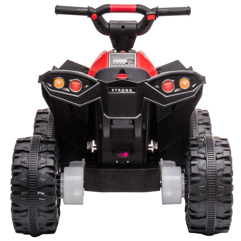 HOMCOM Elektro-Kinderquad, LED-Scheinwerfer, MP3-Player, Stoßdämpfer, ergonomischer Sitz, Rot+Schwarz(m-14)