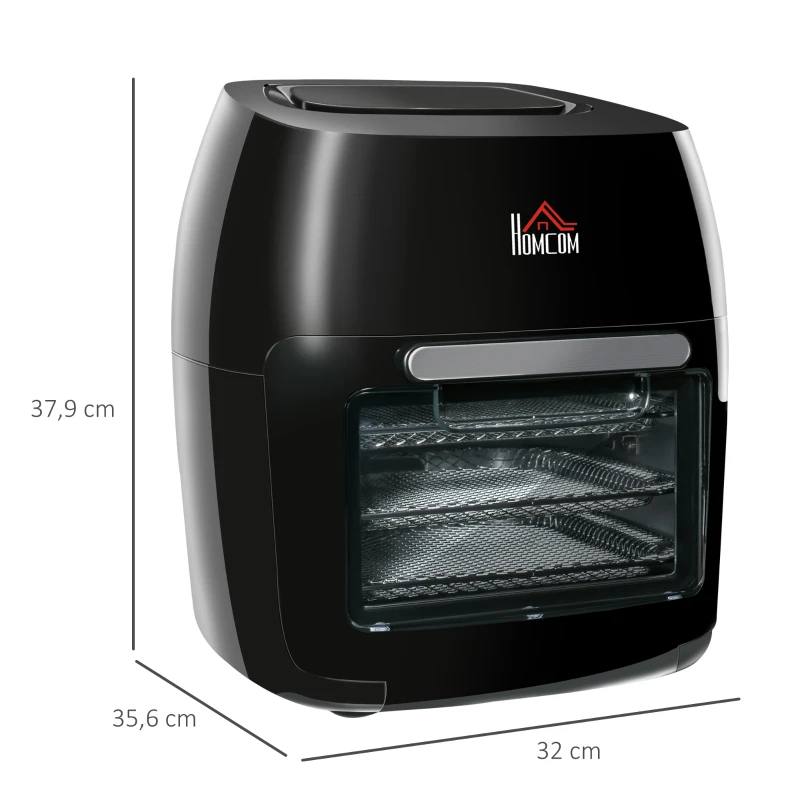 HOMCOM Friteuse à air 1800W 11L - Air Fryer, friteuse sans huile mini four multifonction déshydrateur 8 programmes