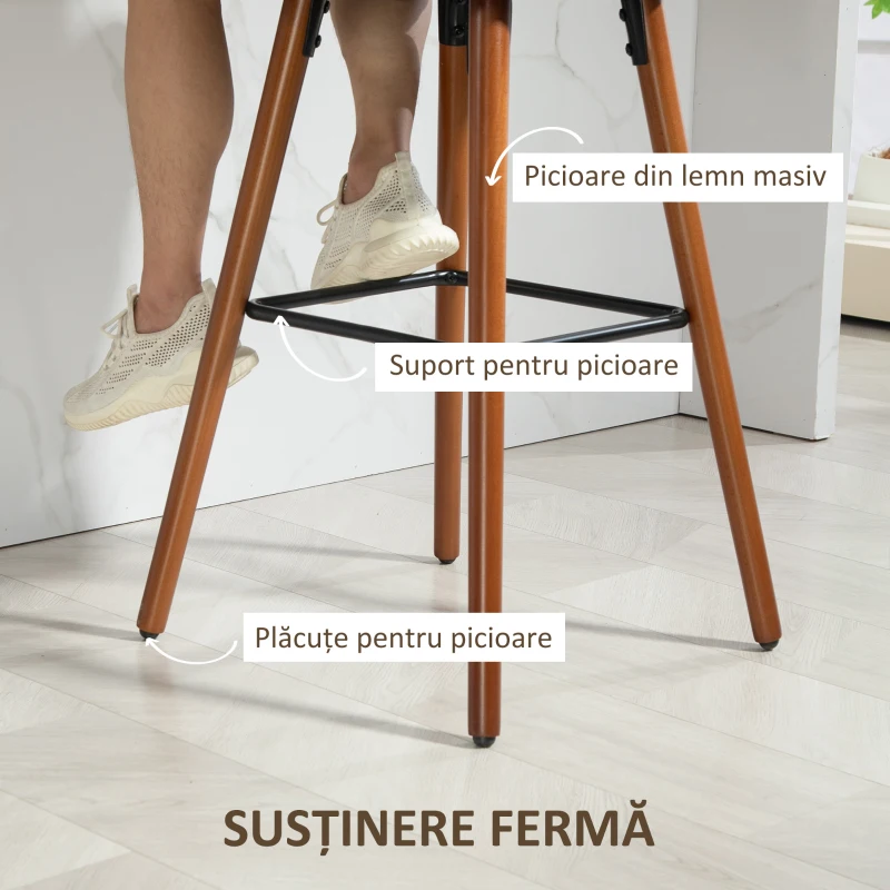 HOMCOM Set 2 Scaune din Catifea, Scaune de Bucătărie cu Spătar, Brațe și Suport pentru Picioare, 48x51x98 cm, Albastru