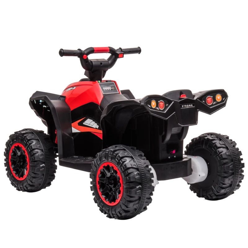 HOMCOM Elektro-Kinderquad, LED-Scheinwerfer, MP3-Player, Stoßdämpfer, ergonomischer Sitz, Rot+Schwarz(m-13)