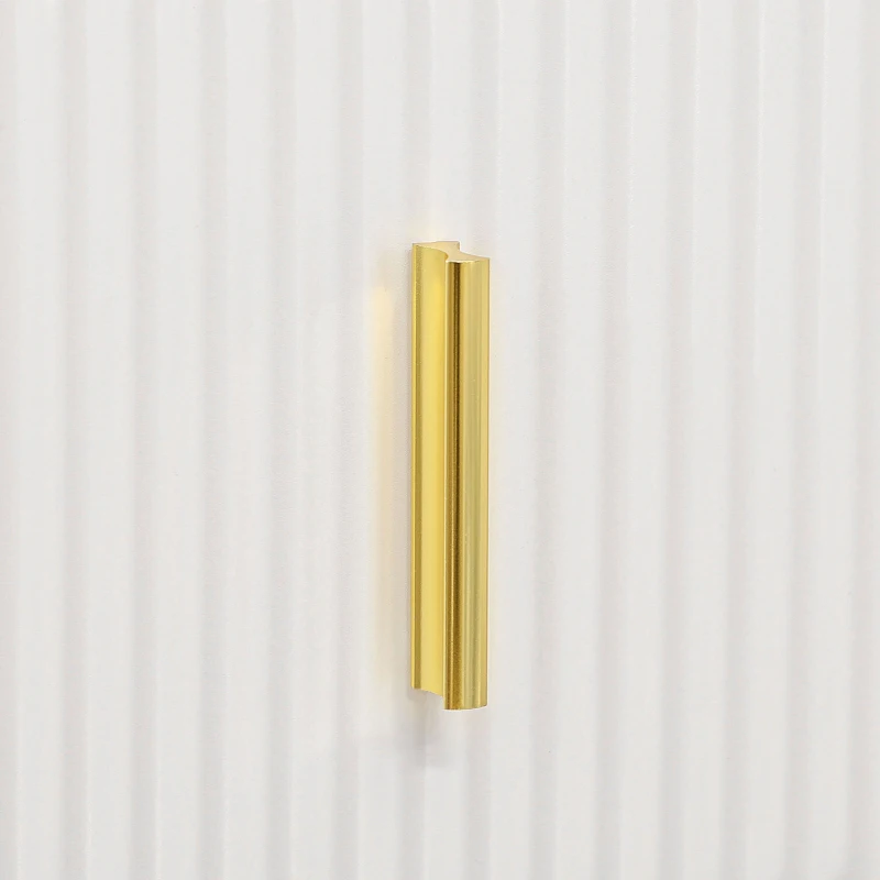 HOMCOM Elegant Chest of Three Drawers - White/Gold-Tone