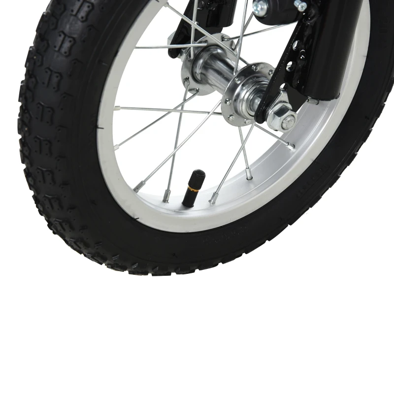 HOMCOM Kinderroller ab 5 Jahre Scooter Kinderscooter Tretroller Cityroller Kinder Roller Kickboard mit Luftreifen 12 Zoll Gummi Aluminium Schwarz 120 x 58 x 85-95 cm