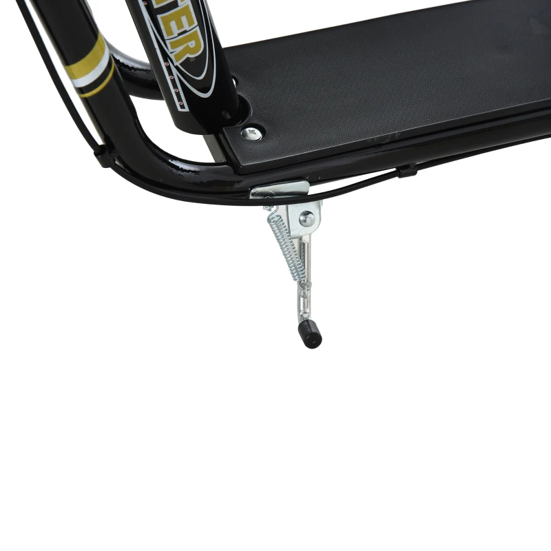 HOMCOM Kinderroller ab 5 Jahre Scooter Kinderscooter Tretroller Cityroller Kinder Roller Kickboard mit Luftreifen 12 Zoll Gummi Aluminium Schwarz 120 x 58 x 85-95 cm