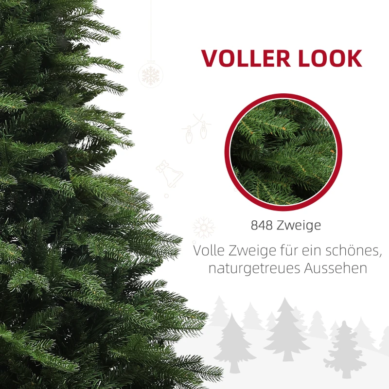 HOMCOM Choinka jodła alpejska, naturalny wygląd, szeroka i bujna, 180 x Ø105 cm, Zielona
