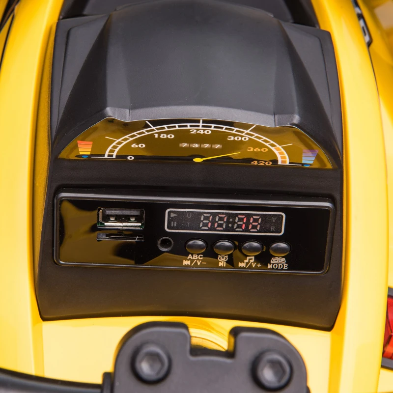 HOMCOM Elektro-Kinderquad, 3-8 km/h, 45 Min. Betriebszeit, LED-Scheinwerfer, Musikplayer mit USB, für Kinder 3 bis 5 Jahre