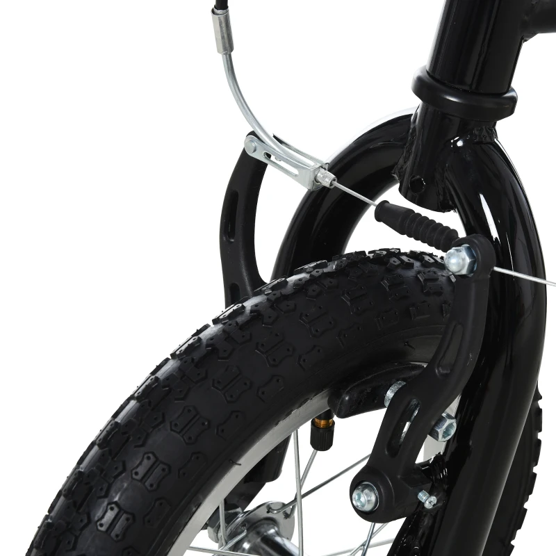 HOMCOM Kinderroller ab 5 Jahre Scooter Kinderscooter Tretroller Cityroller Kinder Roller Kickboard mit Luftreifen 12 Zoll Gummi Aluminium Schwarz 120 x 58 x 85-95 cm