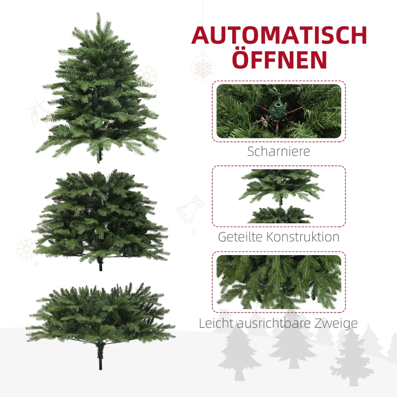 HOMCOM Choinka jodła alpejska, naturalny wygląd, szeroka i bujna, 180 x Ø105 cm, Zielona