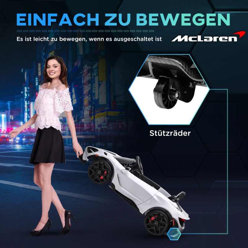AIYAPLAY Elektrische Kinderauto met Vleugeldeuren, Afstandsbedienbaar, Zachte Start en LED-verlichting, Wit(m-5)