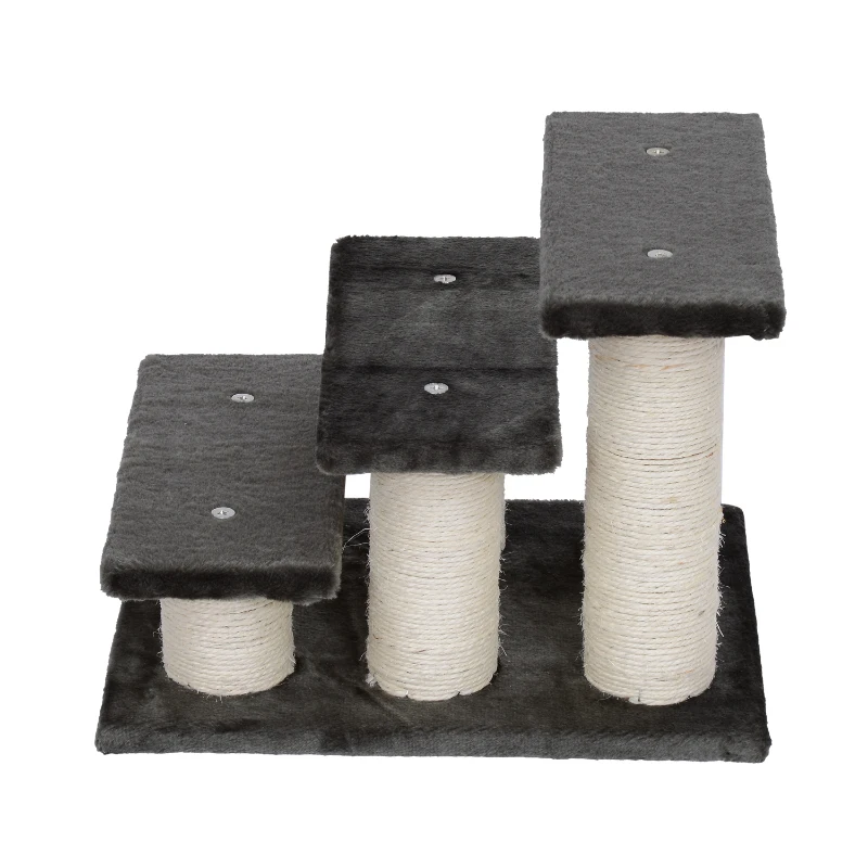 Échelle pour chat 3 niveaux panneaux de particules 45Lx35lx34Hcm gris foncé