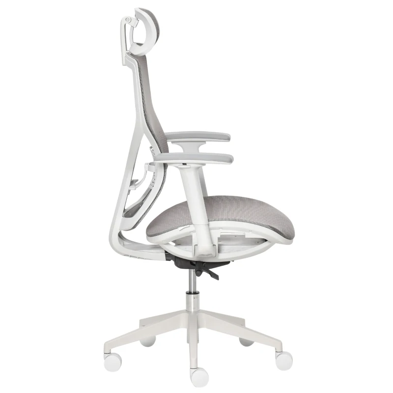 Vinsetto Bürostuhl Schreibtischstuhl Drehstuhl Gamingstuhl mit Kopflehne Lendenkissen 3D-Armlehne 3 Stufen 360°-Drehräder höhenverstellbar ergonomisch Mesh-Stoff Schaumstoff Grau 67 x 65 x 120-128 cm