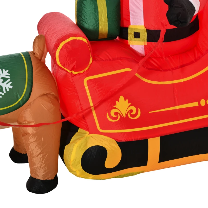 Opblaasbare kerstman op slee kerstversiering