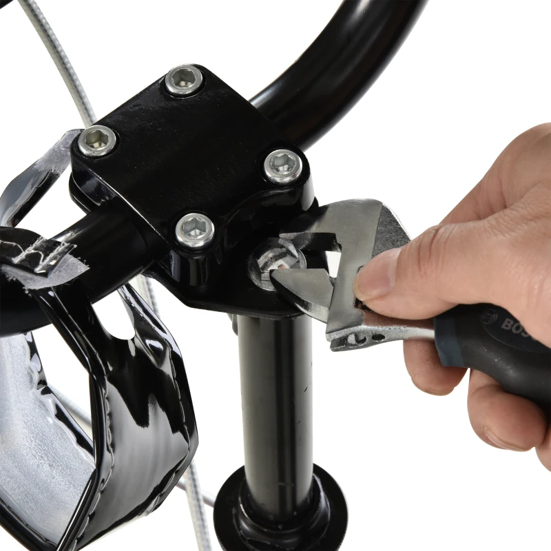 HOMCOM Kinderroller ab 5 Jahre Scooter Kinderscooter Tretroller Cityroller Kinder Roller Kickboard mit Luftreifen 12 Zoll Gummi Aluminium Weiß 120 x 58 x 85-95 cm