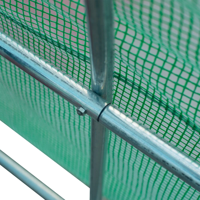 Outsunny Serra da Giardino con Porta Avvolgibile e 12 Finestre in Acciaio e PE, 8×3×2m, Verde