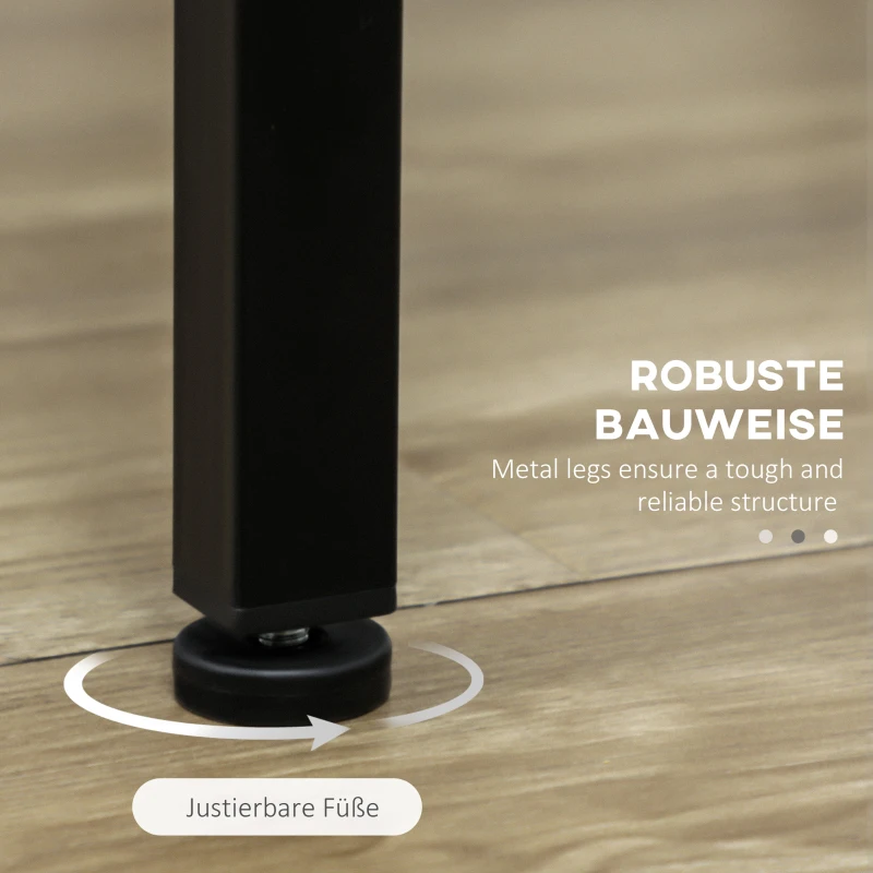 HOMCOM Barset, 5-delig, Tafel & 4 Krukken, Industrieel Design, Compact, Rustiek