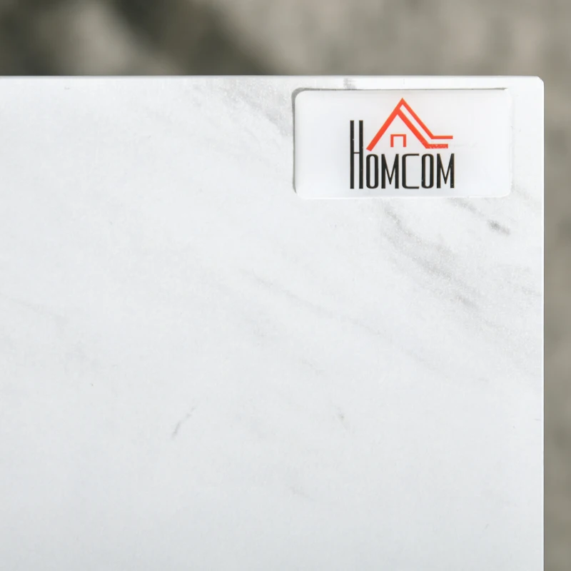 HOMCOM Zestaw stolików, łatwe w utrzymaniu powierzchnie, stalowa rama, Biały/Czarny