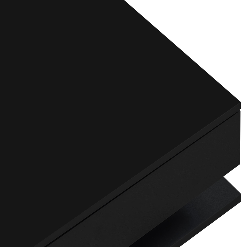 Gloss Coffee Table with 16-color LED Lights Modern Coffee Table with 2 drawers & High Gloss Black Finish