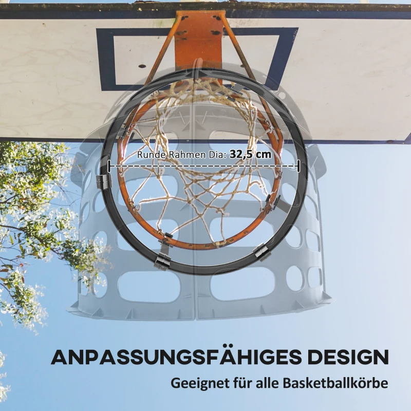 SPORTNOW Basketbal Terugkaatser, Hoogte Verstelbaar, 360° Draaibaar, Kunststof, 35,6L x 35,6B x 75,5H cm, Zwart
