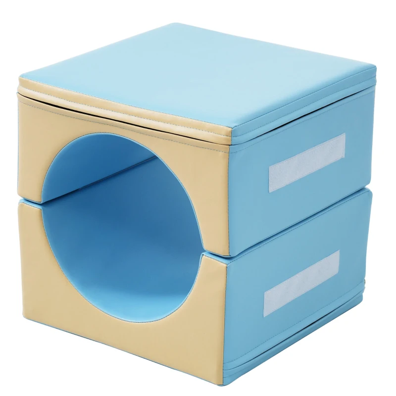 Énormes blocs de construction en mousse 6-en-1, jeu créatif, ramper à travers des arcs et glisser, matériau PU durable, Jaune