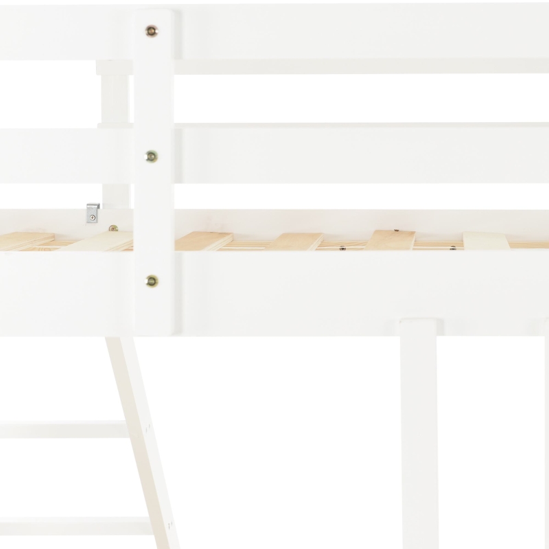 Lit superposé triple avec échelle latérale pour enfants et adolescents, sans matelas, 90x200 cm, Blanc